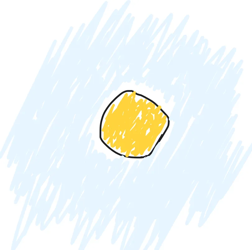 poorly drawn sun in sky